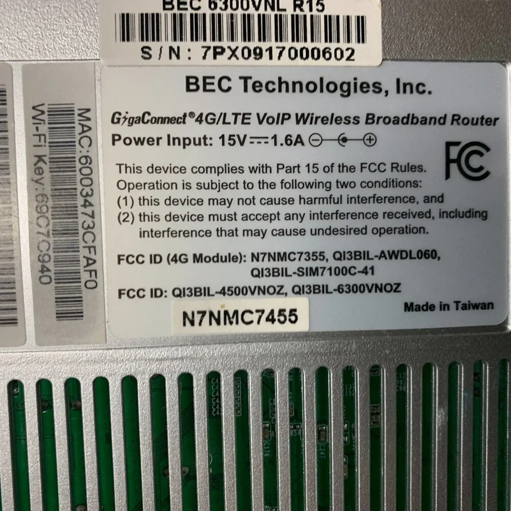 BEC 6300VNL- R15 Router - Picture 3 of 5